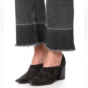 Free People Black Suede Alamo Slip On Western Booties